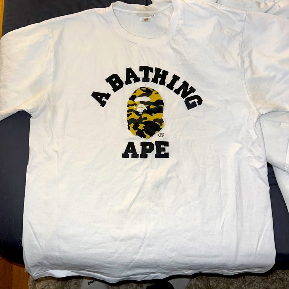 Only worn once. A Bathing Ape College Tee Original Camo. Price Firm.